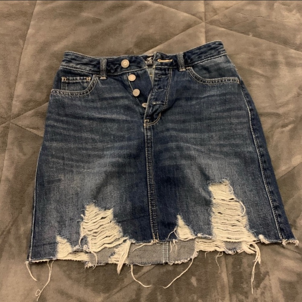hollister denim blue jean brand new skirt size 24